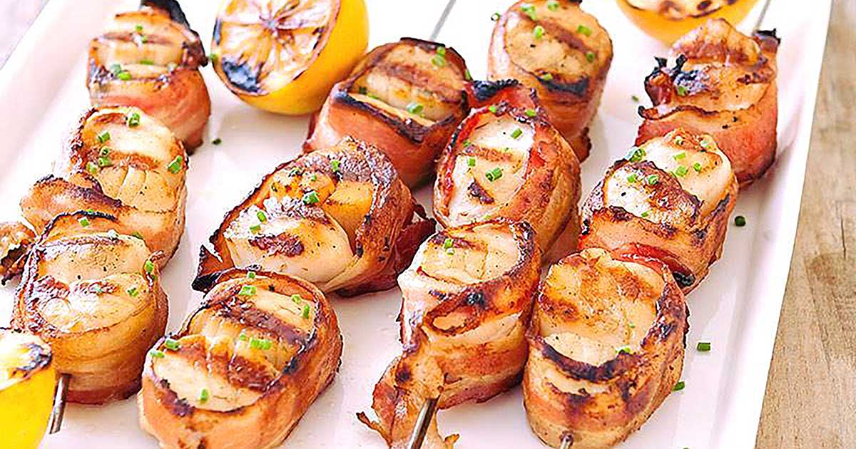 bacon-wrapped scallops